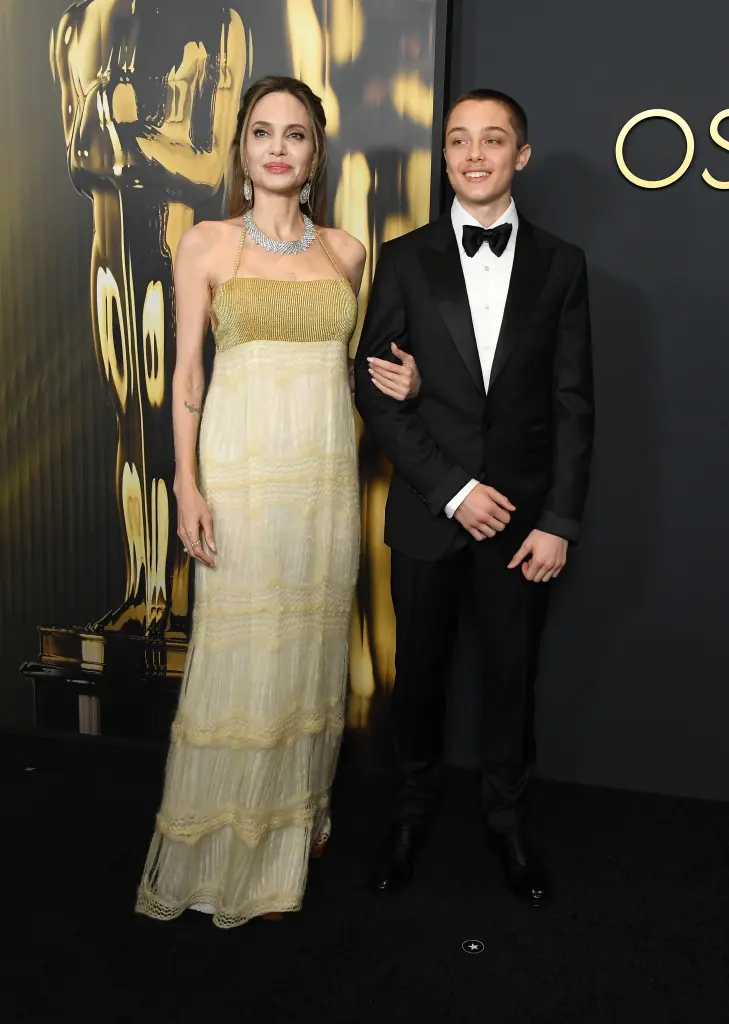 Angelina Jolie poses with son Knox Jolie Pitt at the Governors Awards_FilmMagic