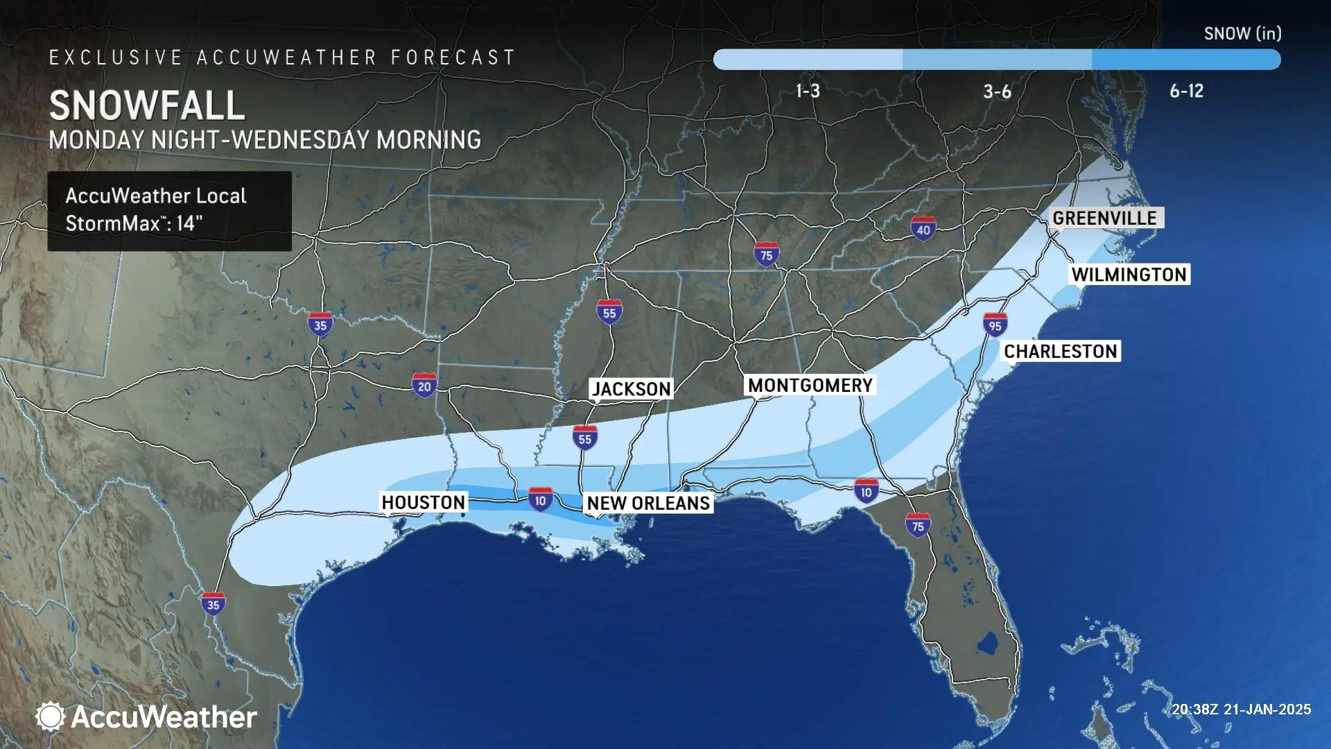 Historic snowstorm shuts down travel for millions from Texas to Florida_AccuWeather