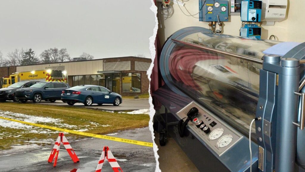 Hyperbaric oxygen chamber explosion