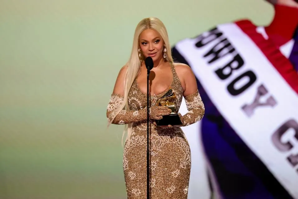 Beyoncé accepts the Best Country Album award for_COWBOY CARTER_Getty Image