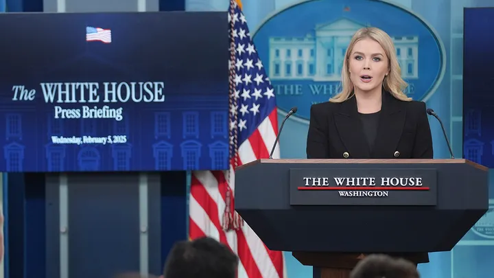 White House press secretary Karoline Leavitt vowed that the Trump administration would cancel payments being made to Politico. _AP_Evan Vucci