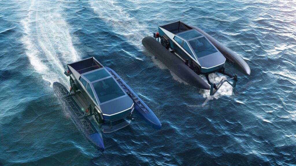 Tesla Cybertruck sank when launching a jetski_Credit_Electrek.webp